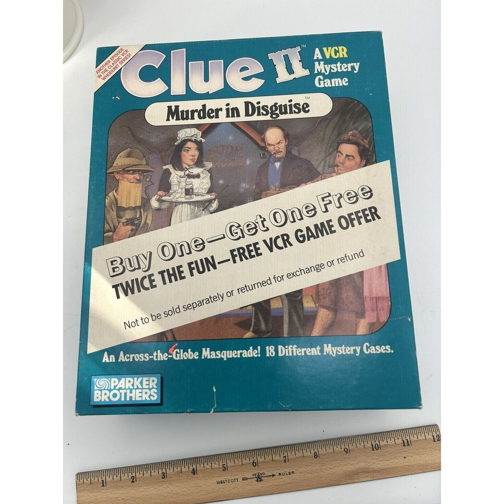 1987 Clue II Murder in Disguise VCR MYSTERY Game COMPLETE ‎ BOARD GAME